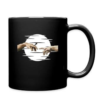 Michelangelo Pass the joint Weed Druffi Trippy - Full Colour Mug - black - Right
