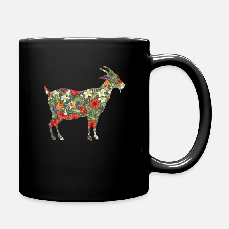 Floral Goat Hawaiian Tropical - Tasse einfarbig - Schwarz