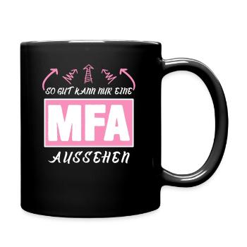 MFA - lustiger Artzhelferin Spruch - Tasse einfarbig - Schwarz - Rechts