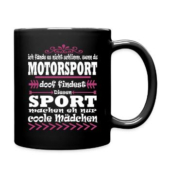 Motorsport Mädchen Motorrad Bike Geschenk - Tasse einfarbig - Schwarz - Rechts