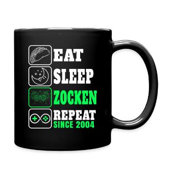 Gamer Gift Eat Sleep Zocken Since 2004 to gamble - Full Colour Mug - black - Right