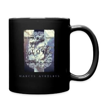 Marcus Aurelius Stoicism Be Happy Motivational - Full Colour Mug - black - Right