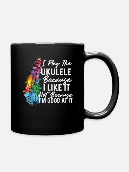 Je joue du ukulélé parce que je l'aime Ukulele Playe - Mug uni - noir