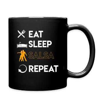 EAT SLEEP SALSA REPEAT - Full Colour Mug - black - Right