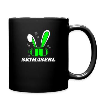 Skihaserl Snowboard Ski fahren - Tasse einfarbig - Schwarz - Rechts