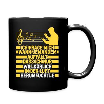 Dirigent mit Taktstock lustiger Spruch - Tasse einfarbig - Schwarz - Rechts