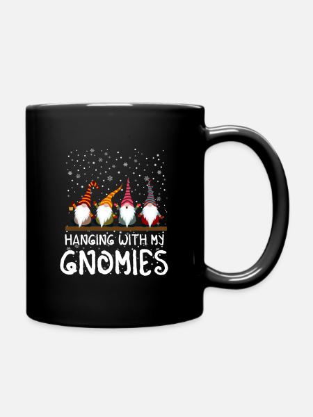 Hanging With My Gnomies Noël Gnom Xmas - Mug uni - noir