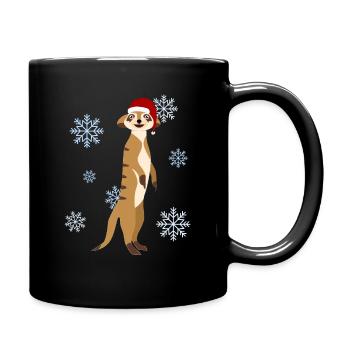 Meerkat Christmas Santa Hat - Full Colour Mug - black - Right