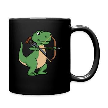 Arc et flèche de sport de tir à l'arc de dinosaure - Mug uni - noir - Droite