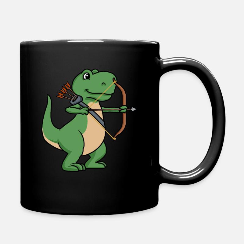 Dinosaurier Bogenschießen Sport Pfeil Und Bogen - Tasse einfarbig - Schwarz