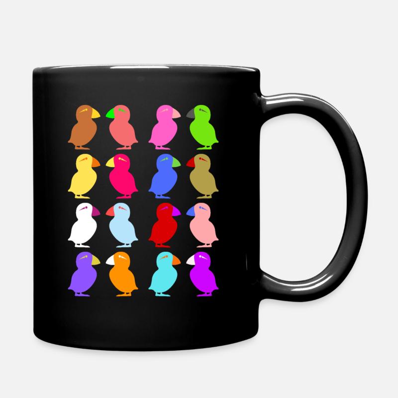 Puffin Papageientaucher süße Grafik - Tasse einfarbig - Schwarz