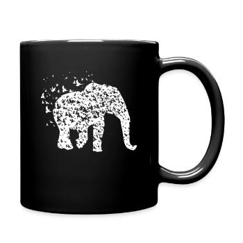 Elephant Elephants Africa Safari Africa Rasta Goa - Full Colour Mug - black - Right