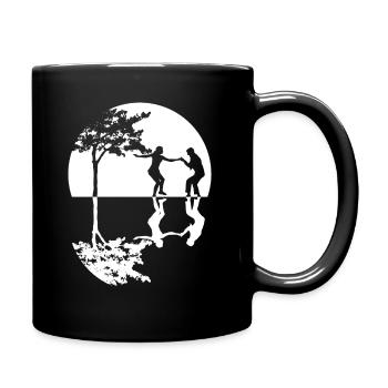 Boogie Woogie Tanz -Mond Spiegelung - Tasse einfarbig - Schwarz - Rechts