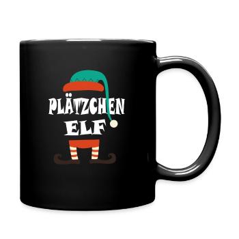 Plätzchen Elf für Weihnachten Plätzchen Bäcker - Tasse einfarbig - Schwarz - Rechts
