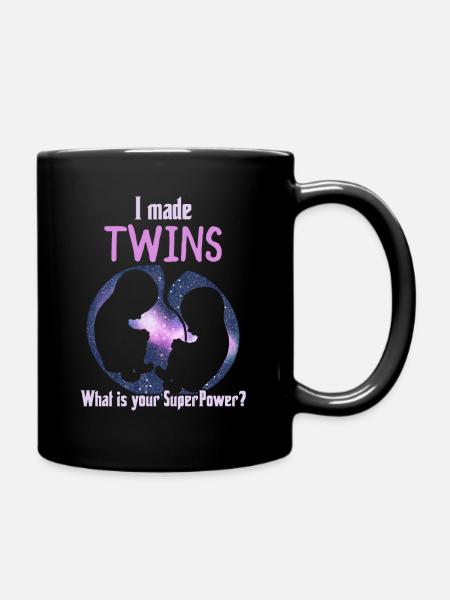 Mother of twins gift twins mom - Full Colour Mug - black
