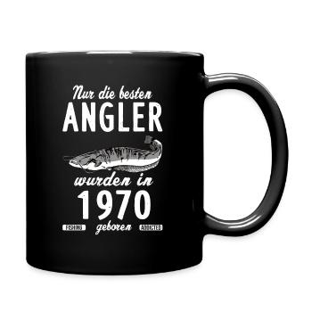 Angler Geschenk für Fischer 50. Geburtstag Angeln - Tasse einfarbig - Schwarz - Rechts
