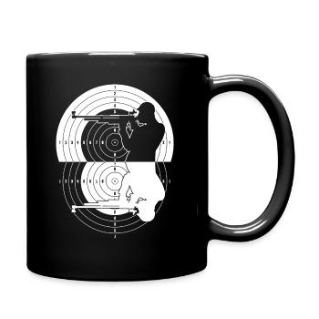 Schützenverein Zielscheibe Spiegelung - Tasse einfarbig - Schwarz - Rechts