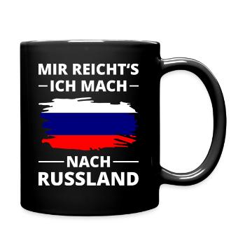 Russland Flagge Russische Fahne Spruch Heimat - Tasse einfarbig - Schwarz - Rechts
