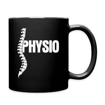 Physio & Physiotherapeut - Wirbelsäule - Tasse einfarbig - Schwarz - Rechts