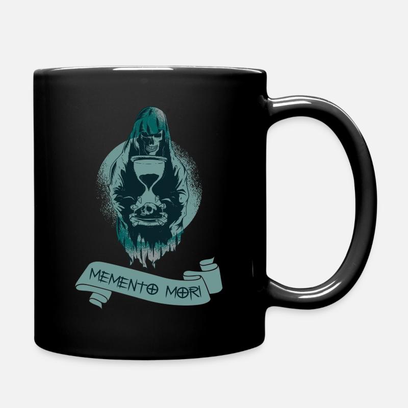 „Memento Mori” ,Skull, Death, Remember - Full Colour Mug - black