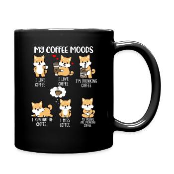 Coffee lover gift Shiba Inu coffee dog - Full Colour Mug - black - Right