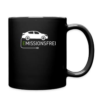 Emissionsfrei Elektro Auto - Tasse einfarbig - Schwarz - Rechts