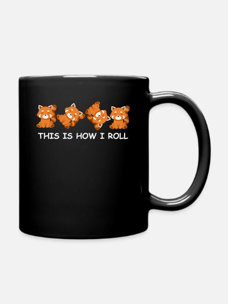 This Is How I Roll Gift Men Red Panda - Full Colour Mug - black