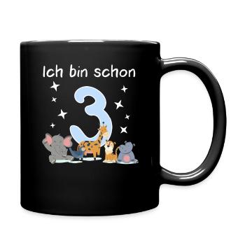 Ich bin schon 3 - Schönes 3. Geburtstag Kinder - Tasse einfarbig - Schwarz - Rechts