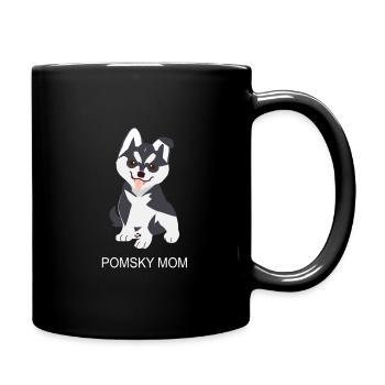 Pomsky Mom - Tasse einfarbig - Schwarz - Rechts