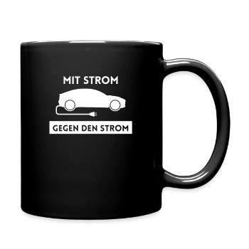 Mit Strom gegen den Strom - Elektroauto - Tasse einfarbig - Schwarz - Rechts