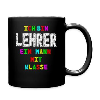 Teacher i am teacher a man with class gift - Full Colour Mug - black - Right
