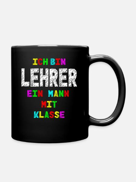 Teacher i am teacher a man with class gift - Full Colour Mug - black