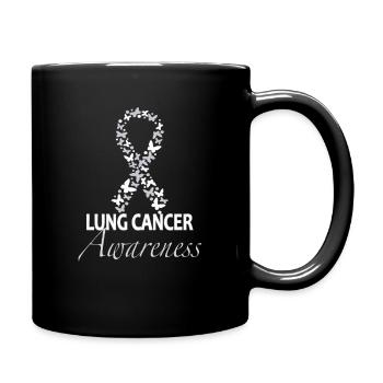 Lung cancer gift in support of cancer - Full Colour Mug - black - Right