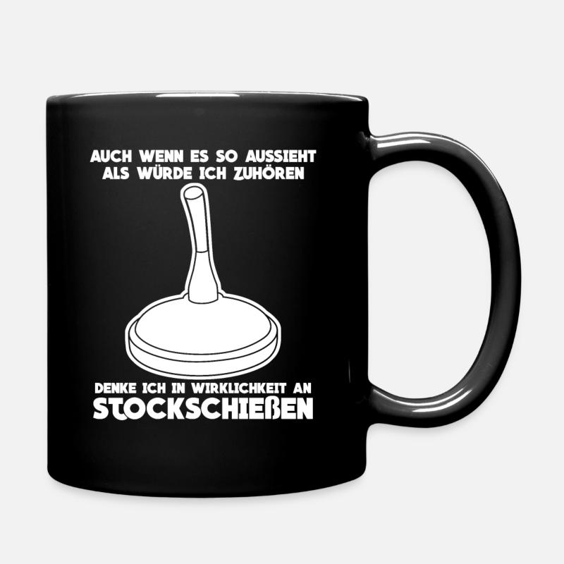 Stockschießen lustiger Eisstock Spruch - Tasse einfarbig - Schwarz
