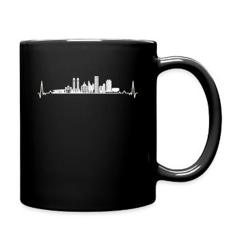 München - Stadt Münchener Skyline - Tasse einfarbig - Schwarz - Rechts
