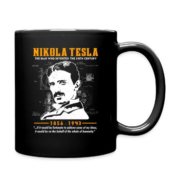 Nikola Tesla Erfinder Strom Mathematiker - Tasse einfarbig - Schwarz - Rechts