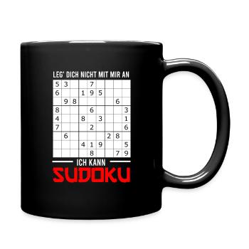 Sudoku Lustig Spruch für Kinder & Erwachsene - Tasse einfarbig - Schwarz - Rechts