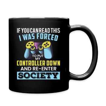funny gamer shirt for boys who like to gamble - Full Colour Mug - black - Right