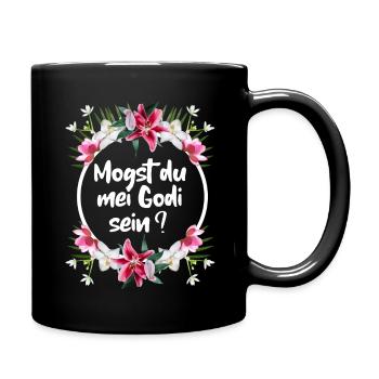 Patentantes ask Godi ask godfather baptism baby - Full Colour Mug - black - Right