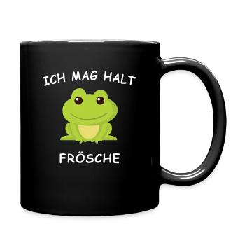 Frog frogs cartoon amphibian emote gift - Full Colour Mug - black - Right