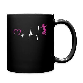 Monocycle monocycliste mon coeur coup de coeur cirque - Mug uni - noir - Droite