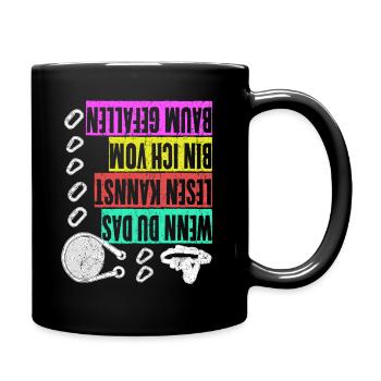 Baumpfleger - Vom Baum gefallen lustig - Tasse einfarbig - Schwarz - Rechts