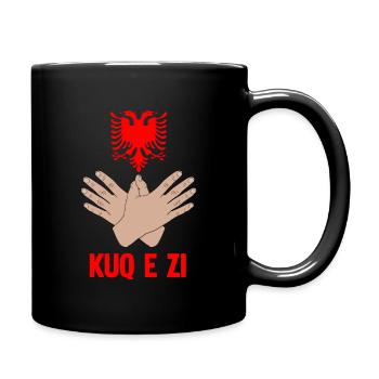 Albania eagle hand sign Kosova Kuq E zi Albanian - Full Colour Mug - black - Right