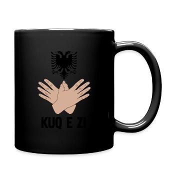 Albania Eagle Hand Sign Kosovar Kuq E zi - Full Colour Mug - black - Right
