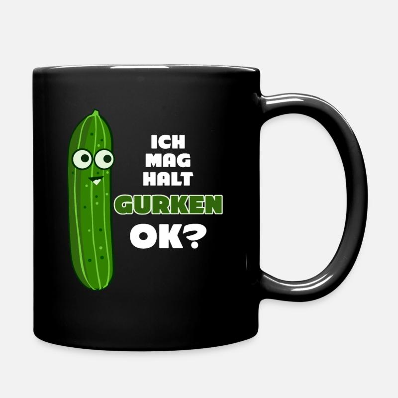 Gurke - lustiger Spruch mit Gurken - Tasse einfarbig - Schwarz
