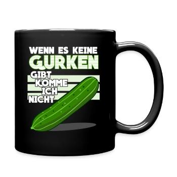 Gurke - lustiger Gurken Party Spruch - Tasse einfarbig - Schwarz - Rechts