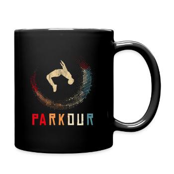 Parkour Freerunning Ninja Sport Retro Design - Tasse einfarbig - Schwarz - Rechts