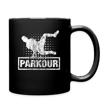 Parkour Freerunning Ninja Sport Retro Design - Tasse einfarbig - Schwarz - Rechts