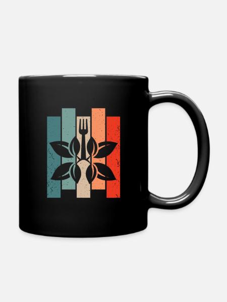 Vegan vegan vintage vegan animal rights activist - Full Colour Mug - black