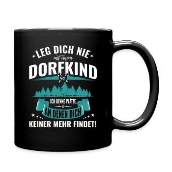 Dorfkind Landleben Dorfkinder Geschenk - Tasse einfarbig - Schwarz - Rechts